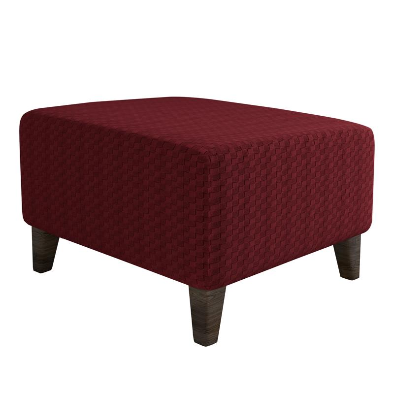 Square Elastic Ottoman Stool Cover Slipcover Jacquard Footstool Sofa Slipcover Furniture Protector Covers Footrest Chair Covers