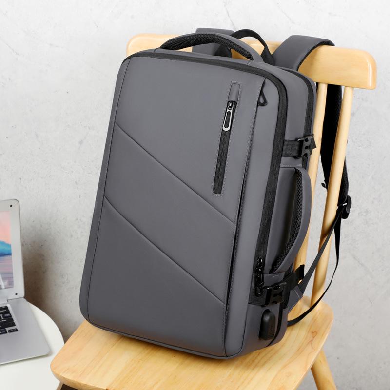 Men's Expandable Cross-Body Business Backpack for 16-Inch Laptops - Large Capacity Travel Bag