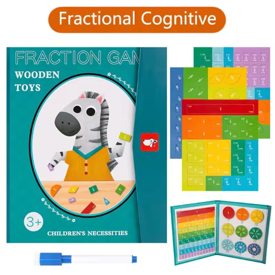 

Магнитные радужные плитки дробей Детские Монтессори деревянные арифметические учебные пособия Визуальная/тактильная математическая обучающая игрушка для детей от 6 лет