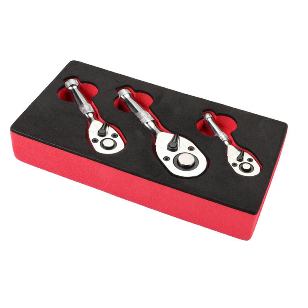 

3 Pcs Ratchet Wrench 1/4 3/8 1/2 Ratchet 72-Tooth Square Head Spanner Quick Release Ratchet Wrenches Workshop Hand Tools