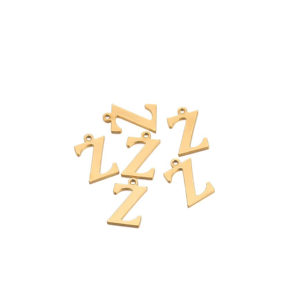 30pcs Stainless Steel Gold Color 26 Letter Pendant Alphabet Charms Necklace Pendant Bracelet Making Earring Findings DIY Jewelry