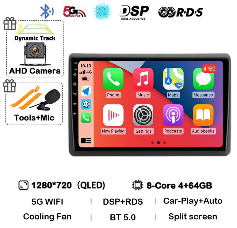 Android 14 Carplay Auto Car Radio Multimedia Player For Renault Master Nissan NV400 Opel Movano 2010-2021 Stereo GPS Wifi+4G DSP
