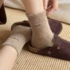Anti-slip Mink Velvet Socks Cartoon Fluffy Mid Socks Soft Floor Plush Sock