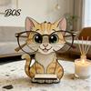 Cute Animal Shaped Eyewear Organizer Glasses Holder, Wooden Cat Dog Panda Fox Eyeglasses Desktop Holder Cartoon Eyeglass Stand Ornament Gift for Kids