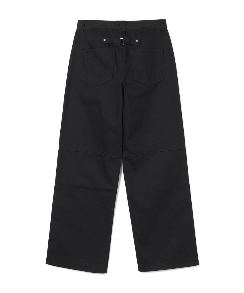 MILLO WOMEN Double Knee Cotton Loose Pants [Black]