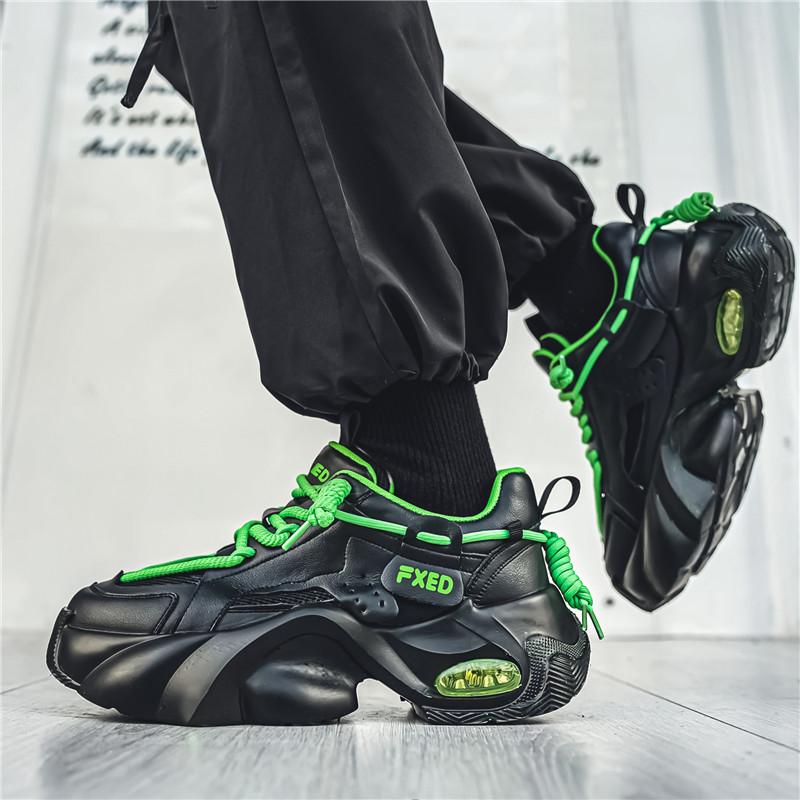 

Новинка 2024 года, модные и удобные спортивные туфли на толстой подошве из соснового пирога, повседневные модные мужские кроссовки в стиле ретро для бега 39 чёрный