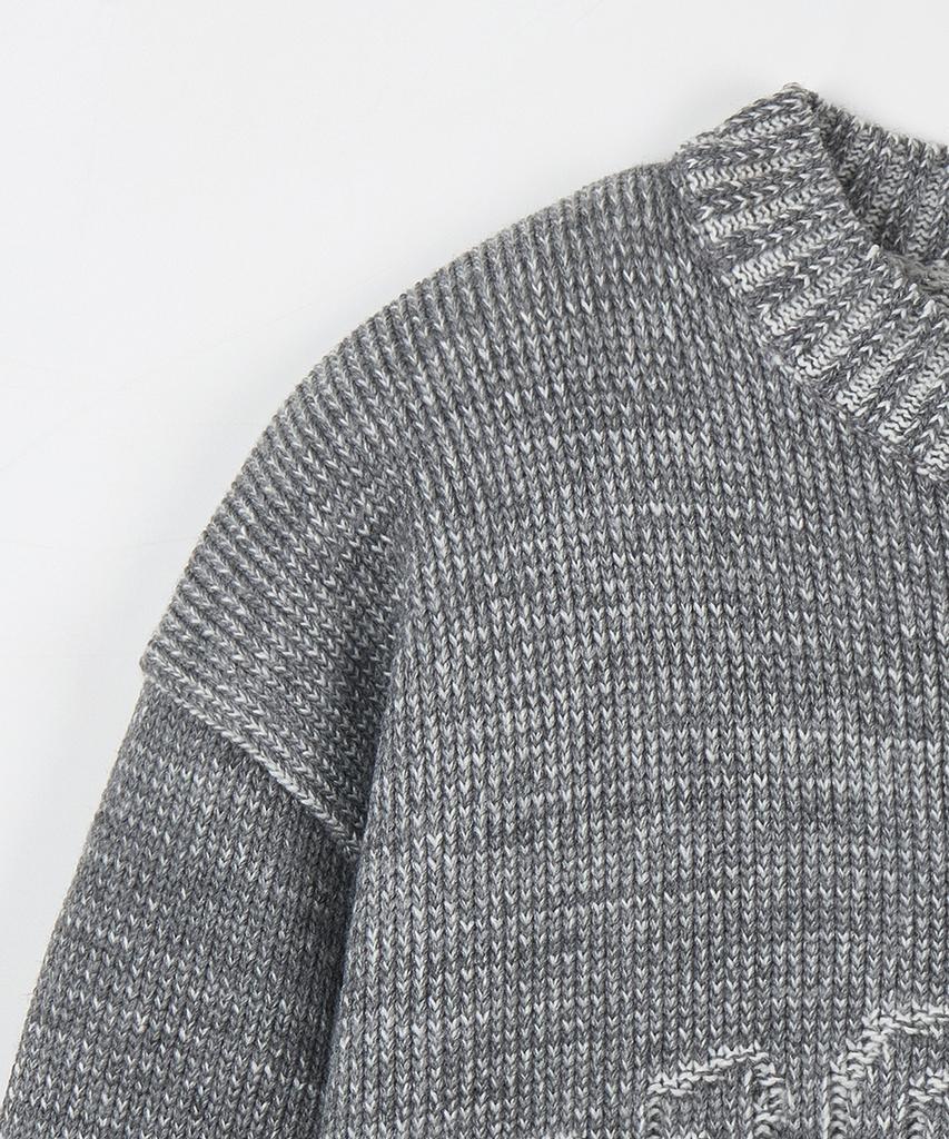 NODU Logo Ring Round Knit [Gray]