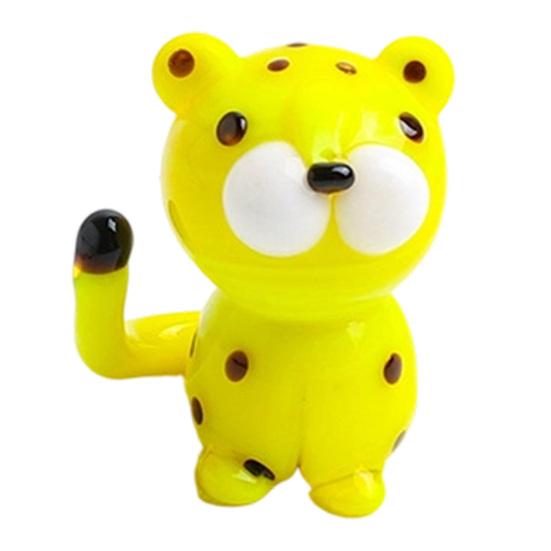 Mini Glass Animal Ornament Handcrafted Figurine Cute Animal Tiny Colored Glass Miniature for Desktop Bookshelf Decoration