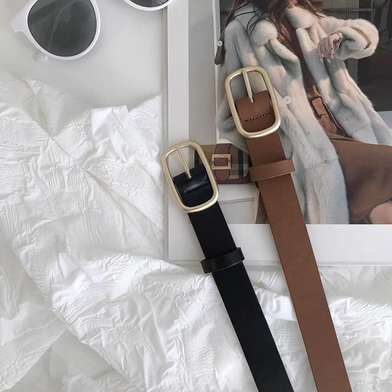 Stylish Black Pu Buckle For Women's Summer Outfits Perfect For Casual Looks