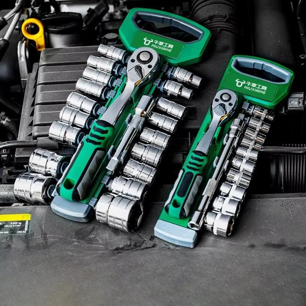 1/4 Socket Wrench Set Short Long Sleeve Spanner New Ratchet Wrench Kit  Wrench