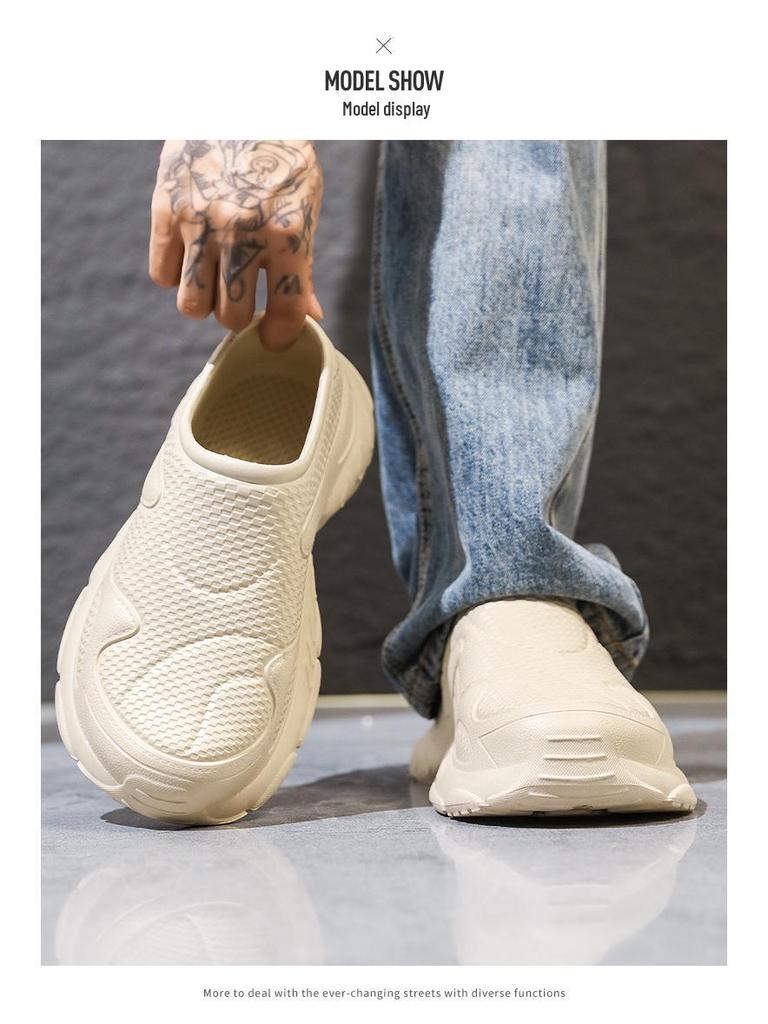 Men's Summer 2025 High-Elastic Shock-Absorption Sports Slippers with Thick Sole for Cool Outdoor Wear