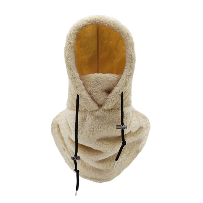 Furry Balaclava Face Cover Hat Hooded Sports Cap Accessory for Cold Weather