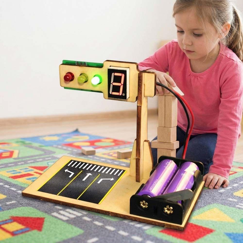 Wooden Traffic Light Model Handmade Craft Traffic Lights Model  Kids Education