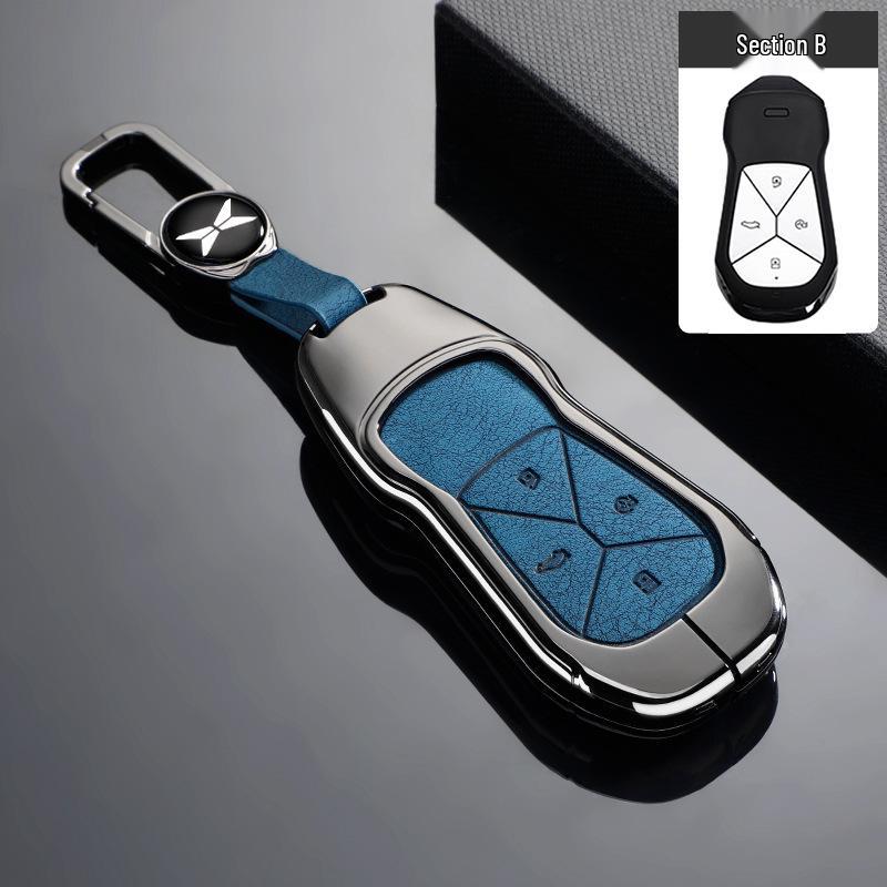 XPeng P5 Car Key Cover 2021-2024: Durable Zinc Alloy & Leather Protective Shell