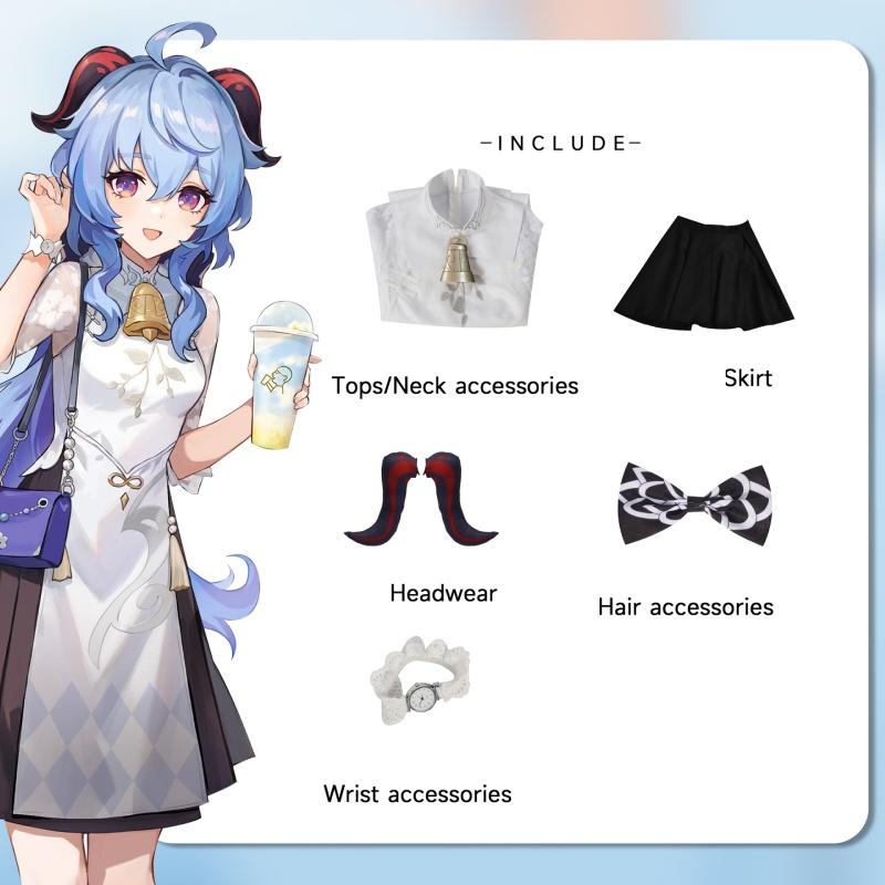 Original Genshin Impact Amber Tea Collaboration Cosplay Costume Vintage Cheongsam Outfit For Anime Exhibition