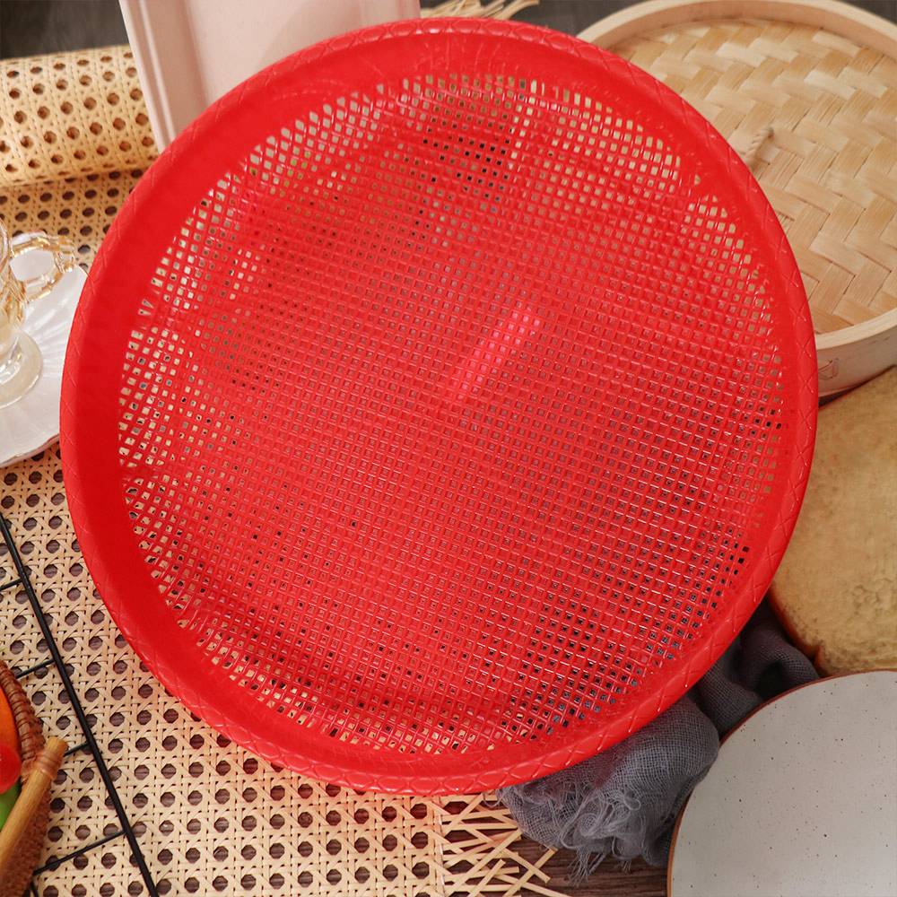 Cesto Portafutta in Plastica Rosso Vassoio Contenitore Cibo Pratico Cesto Scolapasta Casa