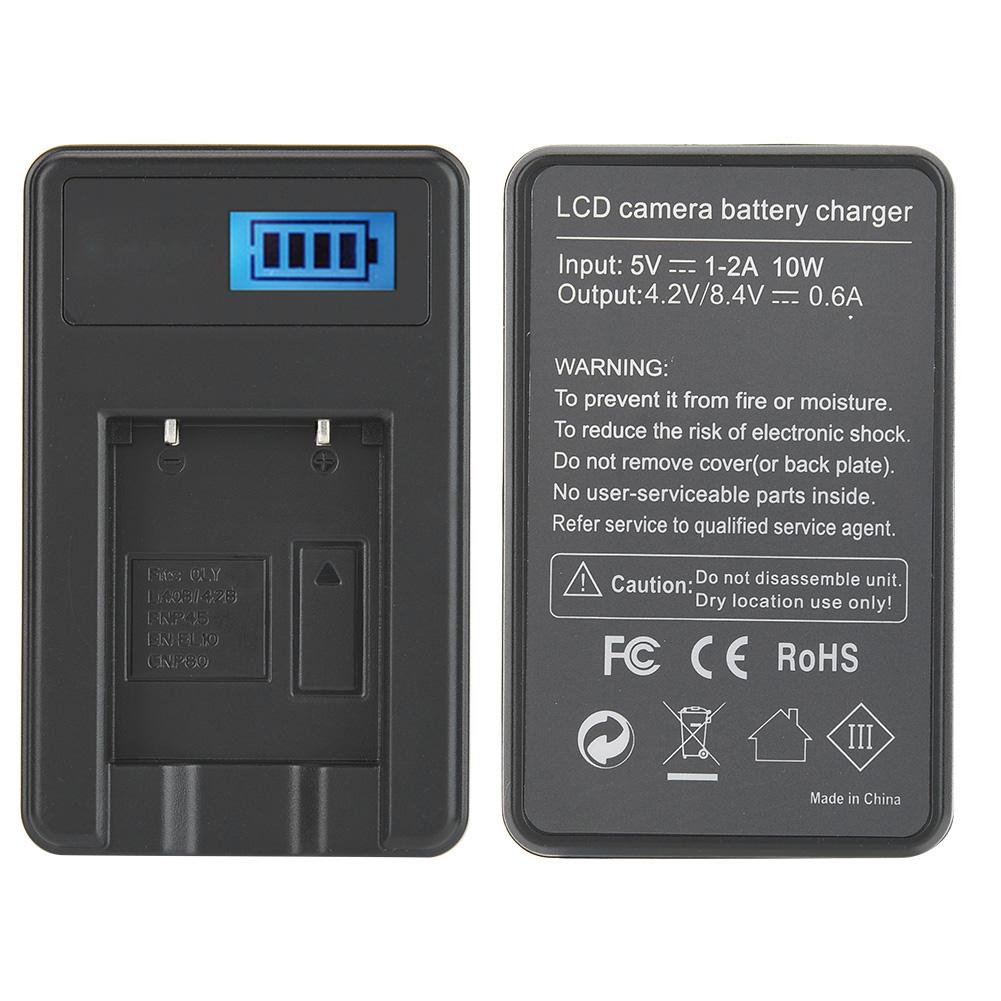 NP 45  Li 40B Camera Battery Single Charger USB Charging with LCD Screen Display Black