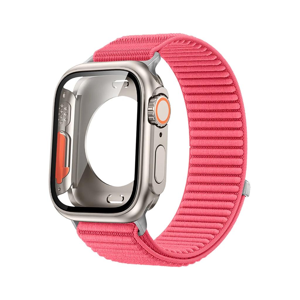 Armband+Hülle Für Apple Watch S11 10 9 8 7 6 5 4 Nylon Sportband Glas+Vollständige Abdeckung Bumper Für Iwatch 46 45 44 40 41mm Armband