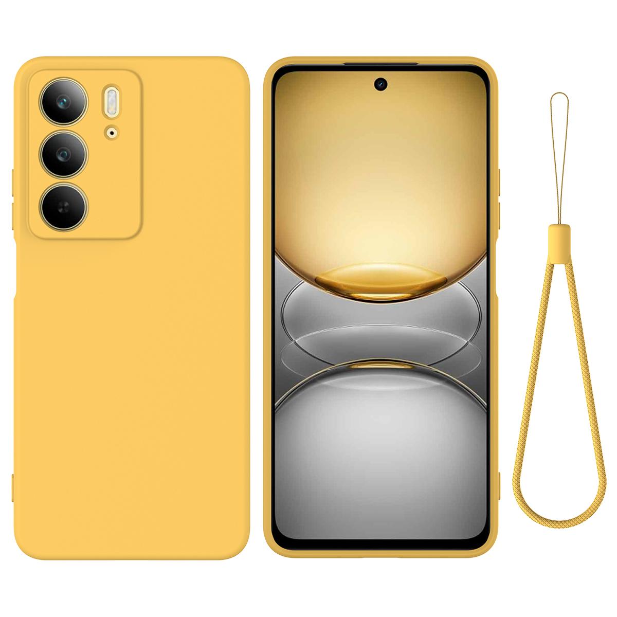 

For Realme C75 4G Case Liquid Silicone Phone Back Cover with Hand Strap C
