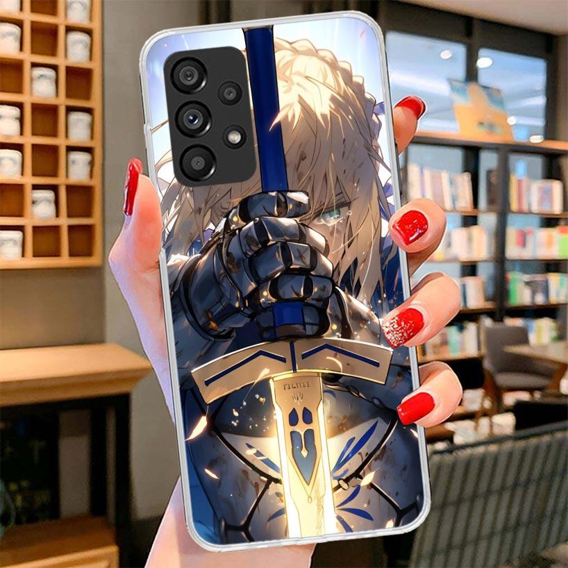 

Fate Zero Stay Night Saber Phone Case For Samsung Galaxy A12 A22 A32 A52 A72 A02S Phone Case Note 20 Ultra 10 S10 Plus A51 A71 A Samsung A10