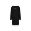 Solid Logo Print Long Sleeve Dress Women Dresses Black 8NYA88-YJE5Z-1200