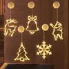 LED Christmas Decorative Lights: Snowman, Tree, Bells, Star, Window Suction Cup Holiday Set