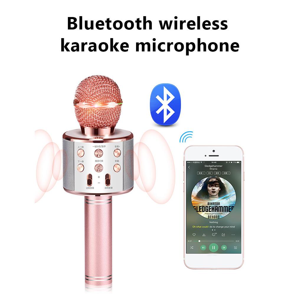 Wireless Bluetooth Speaker Home Microphone Flash LED Light Handheld Microphone