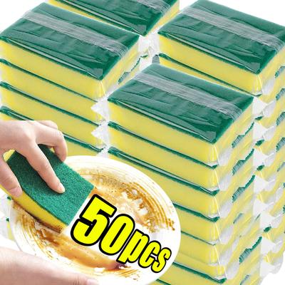 100/1 Stück Küchen-Geschirrspülschwamm, weich, saugfähig, zum Reinigen und Reiben von Töpfen, Rost, Scheuerschwamm, Entfernungssets für den Haushalt, Reinigungsbürste, Schwamm