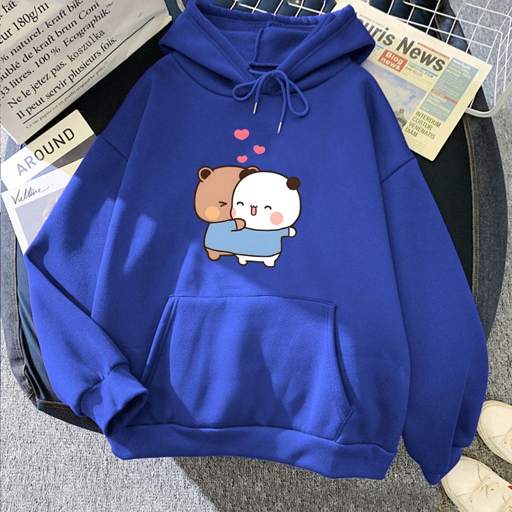 Panda Bear Bubu Dudu Hoodies Cartoon Kawaii Graphic Printing Sweatshirts Winter Fleece Women Men Cute Clothes