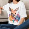 Floral Kangaroo Tee | T-Shirt, Flowers Animal Tee Shirt Gift for Her Mom Grandma Family Friend Sister Crew Team Party Aunt