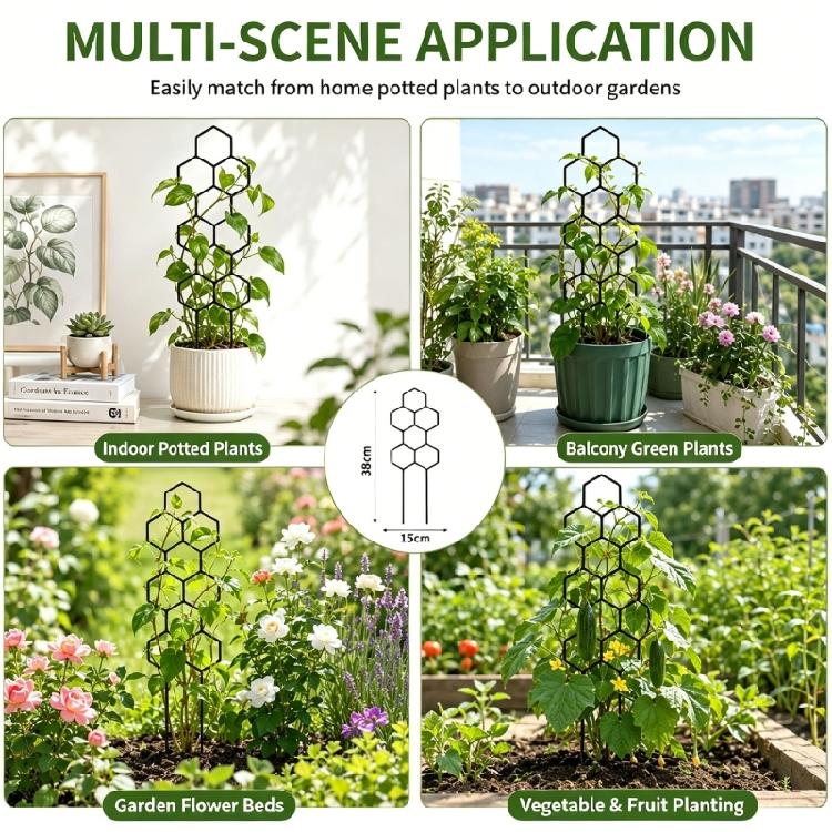 Adjustable PP Plant Support Structure For Flower Pots Climbing Roses Healthy Growth Of Ivies And Other Vine 5 Pack