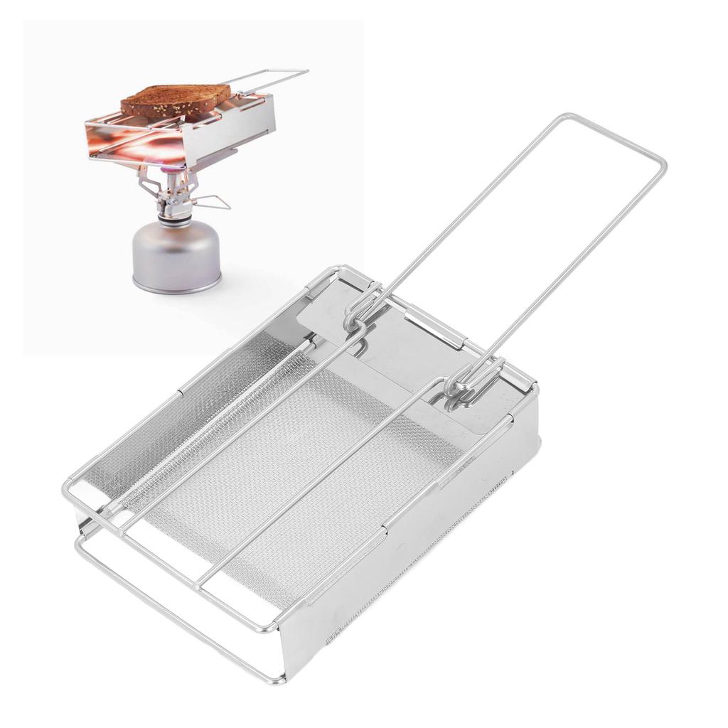 Folding Toaster Stainless Steel Versatile Mini Portable Toaster for Bread Sausages Picnic Camp Outdoor