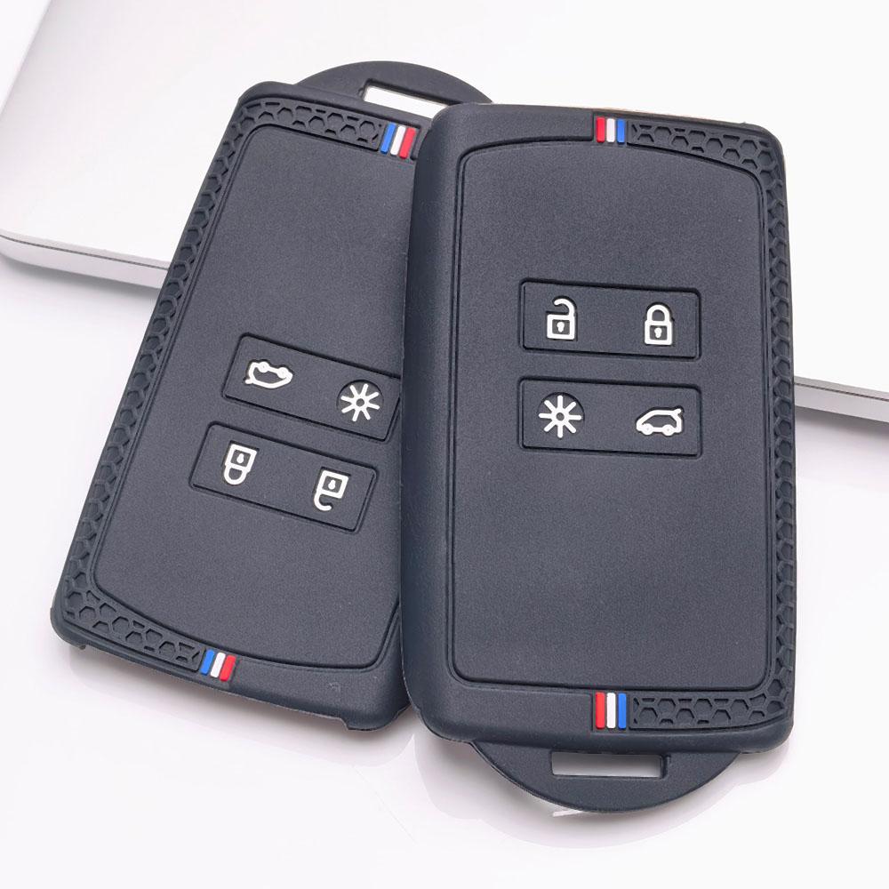 Premium Silicone Car Key Fob Cover For Renault Clio Megane Kadjar Captur Koleos Arkana Soft Silicone Car Interior Accessories