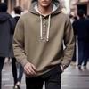E-commerce Spring/Autumn Men's Fashion Hoodie with Buttoned Collar - Casual European & American Style