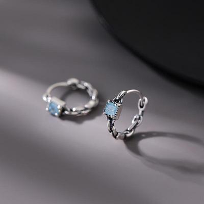 Mint Geometric Sugar Cube Earrings: Light Luxury Summer 2023 Trend for Women