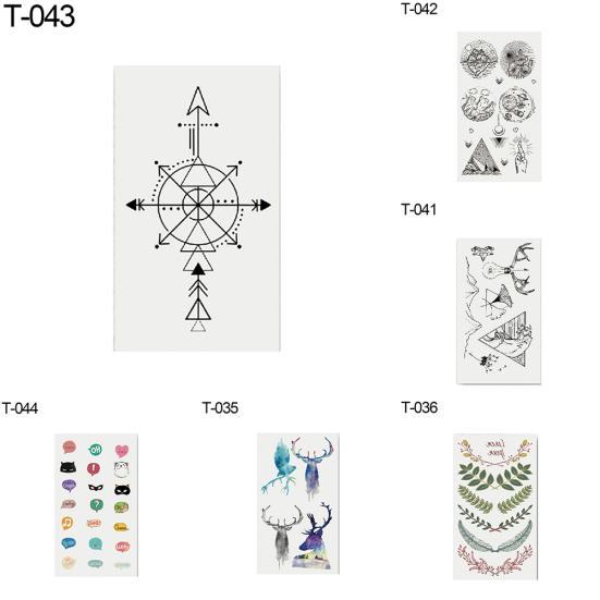 Trigram Animal Temporary Fake Tattoo Sticker Body Art avtagbar dekal