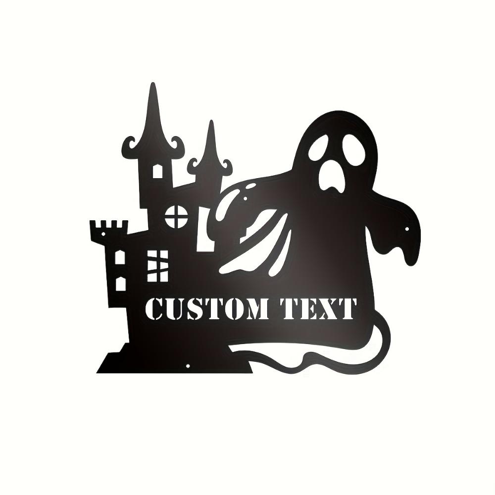 Customizable Halloween Castle Metal Wall Sign Indoor Outdoor Decor