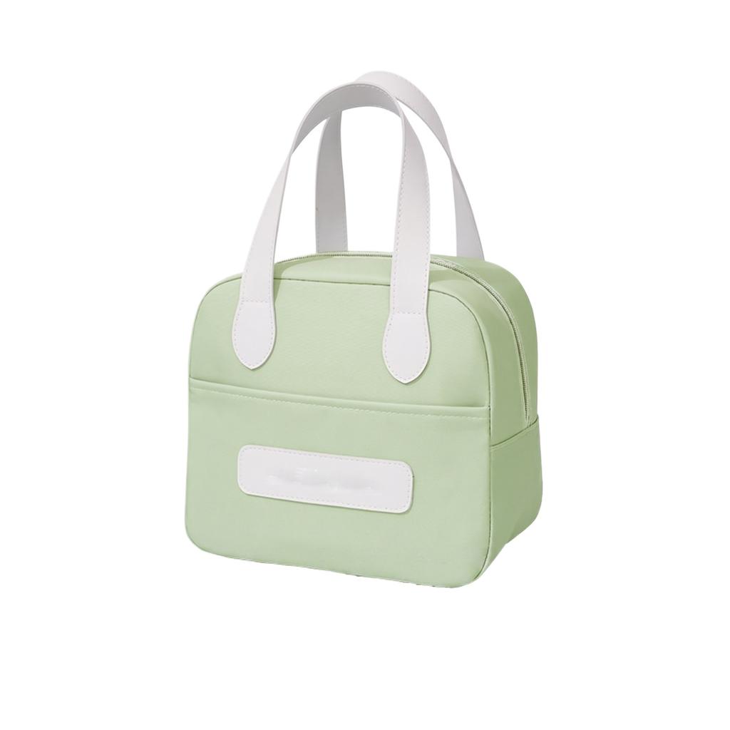 Insulated Lunch Bag Portable Small Size Handheld Bento Box Carrier Cooler Bag for Students and Office Use with Durable Handles and Zipper Closure