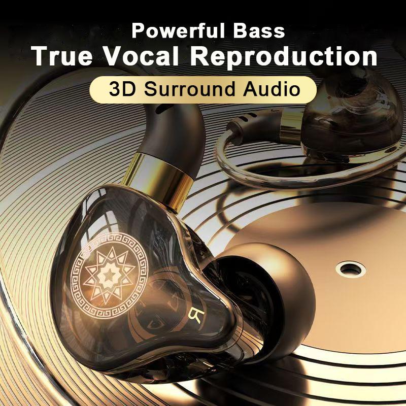 8-Quad Core Earphones Surround Sound Bass type C&3.5mm In Ear Headphones Noise Reduction Earbuds Gamer Headset for Galaxy series