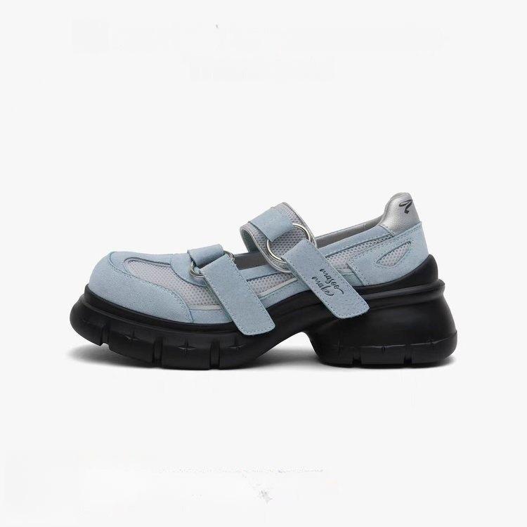 Small man thick-soled height increase Mary Jane shoes women's summer 2025 new versatile Velcro casual shoes single shoes