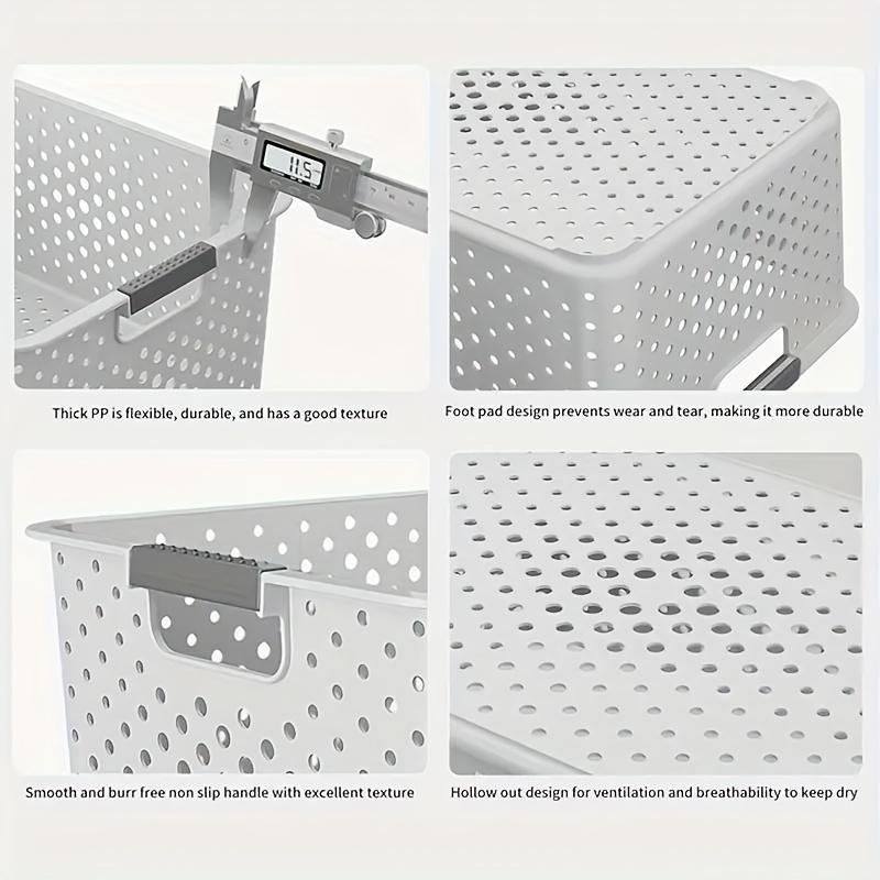 2pcs Multifunctional Plastic Storage Boxes Home Kitchens Bathrooms Bedrooms Offices Storage Baskets Containers Home Organization