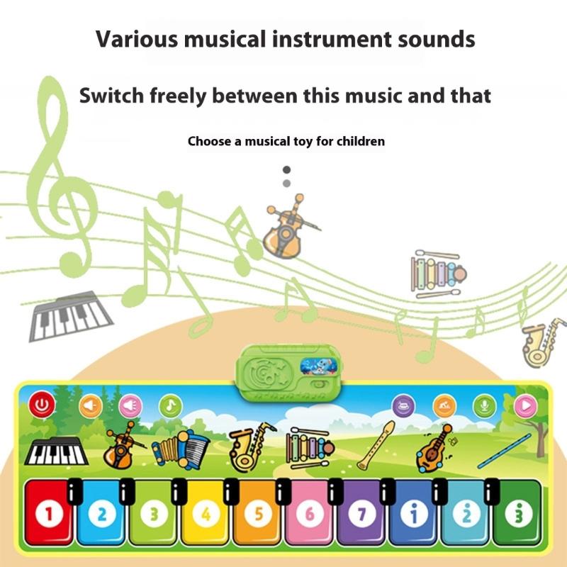 Kids Music Play Mat with 8 Instrument Sounds for Sensory Development Piano Mat for Toddlers Child To Boost Coordination