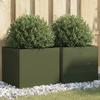 VidaXL Planters 2 Pcs, Flower Boxes, Plant Pots, Flower Boxes, Raised Garden Terrace Planters, Green 841554