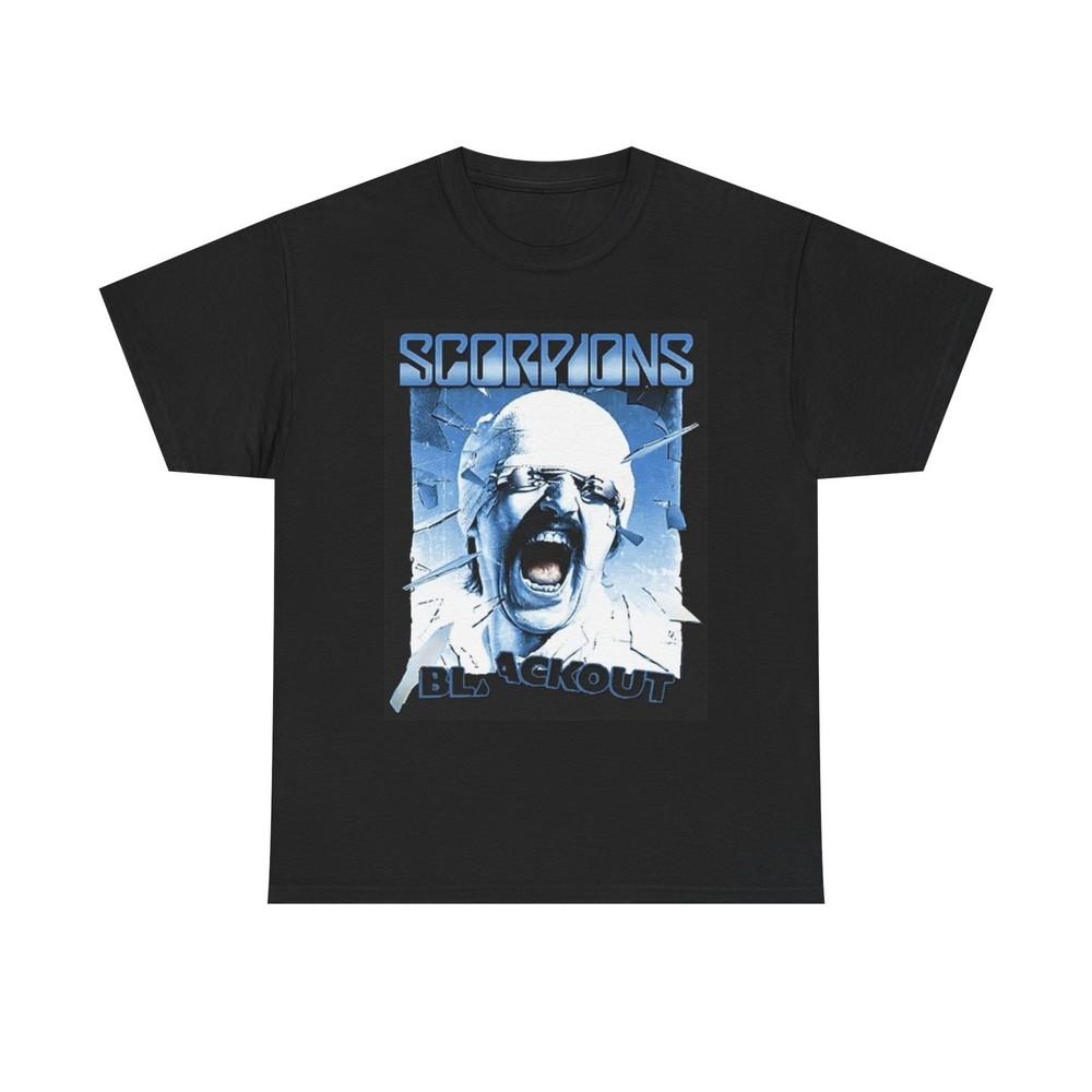 Scorpions Blackout Graphic T Shirt Vintage Merch Unisex Heavy Cotton Tee Unisex T-Shirt S