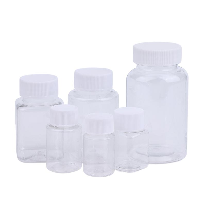 15-500 ml Transparente Plastikflasche Weithals Medizinflasche mit Schraubverschluss Dichtfläschchen Flüssigkeitsreagenzbehälter Lebensmittelqualität