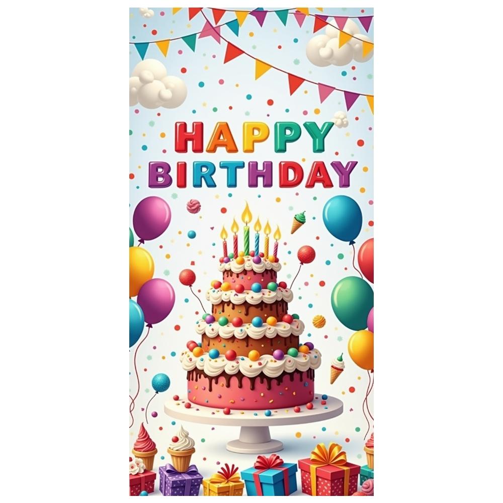 Banner Ice Cream Graphics Festive Backdrop Birthday Event Background Pennant Banners Party Celebration Display For Festive