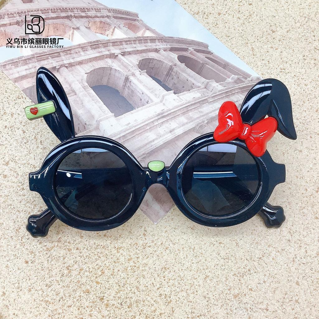 Retro Children'S Glasses Boys And Girls Cute Rabbit Sunscreen Sunshade Sunglasses Baby Cartoon Concave Sunglasses Tide