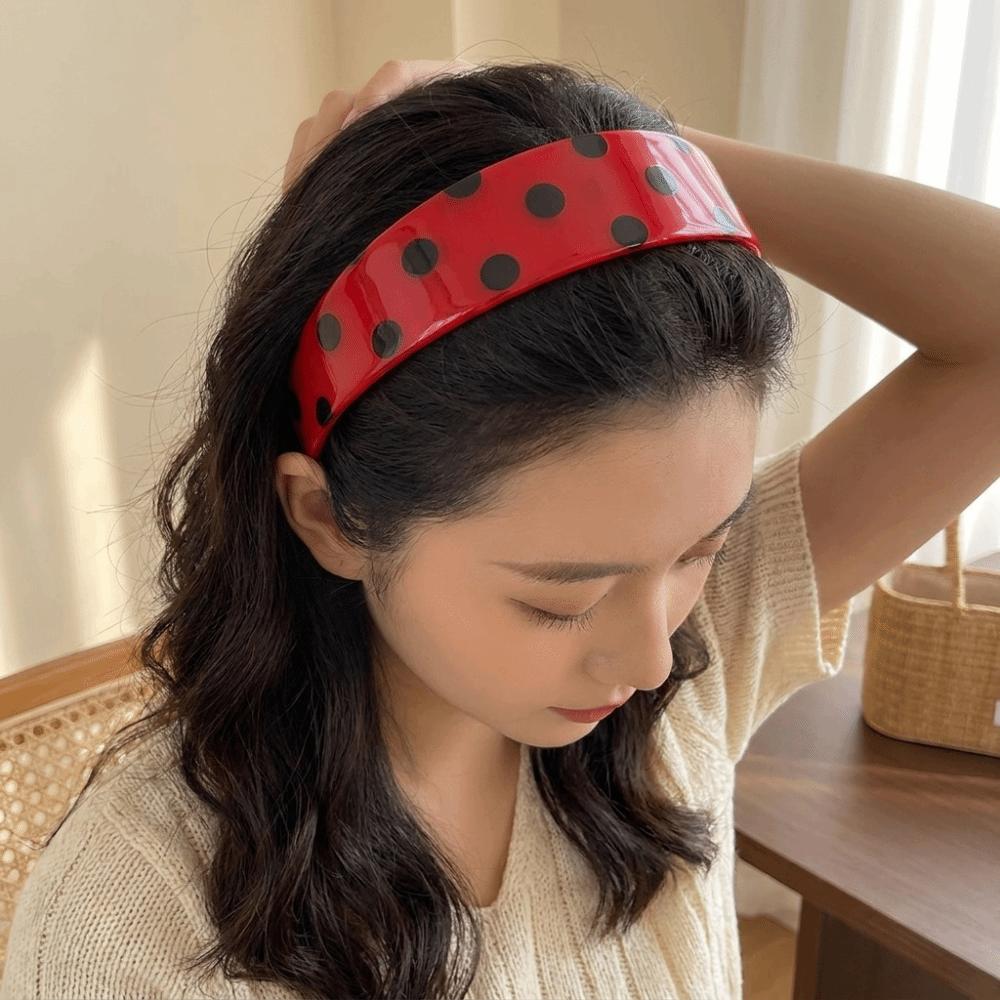 Retro Acetate Plate Headband Sweet Headwear Korean Style Polka Dot Hair Hoop Commute