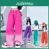 Pantaloni Autunno Jeans Primavera Adolescente Per Ragazze Colore Caramella Colore Sfumato Pantaloni a Gamba Larga Pantaloni Casual a Gamba Larga per Bambini