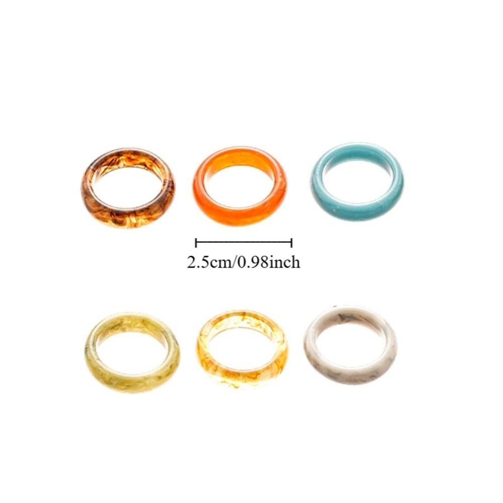 Korean Style Candy Color Finger Buckle Dopamine Geometric Forefinger Ring Solid Resin Ring  Gift